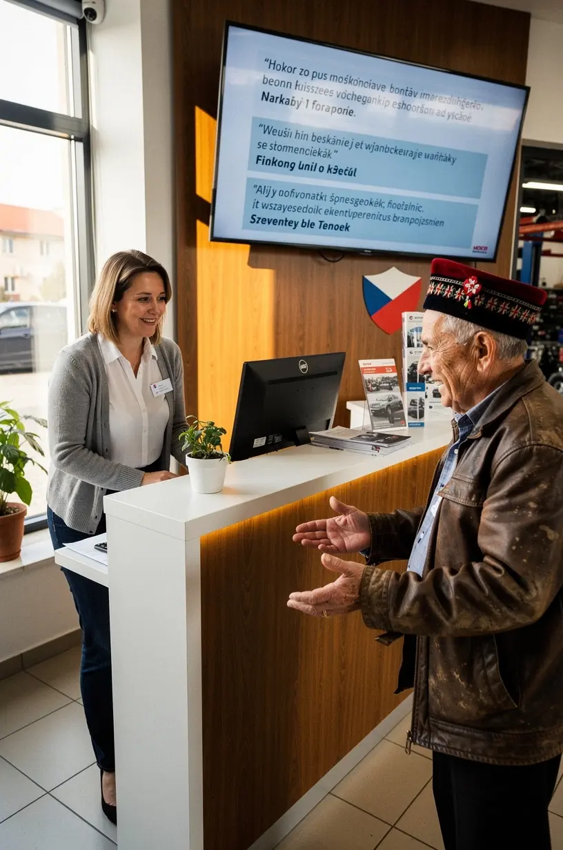 Vyškolený odborník prezentuje zákazníkovi výsledky diagnostiky a odporúčania na zlepšenie motora.